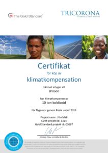 Certifikat Klimatkompensation Broson
